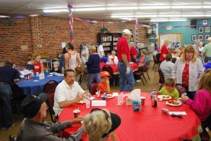 The free 4th of July delicious and bountiful pancake breakfast was packed with people who appreciate the community service of the Rotary. 